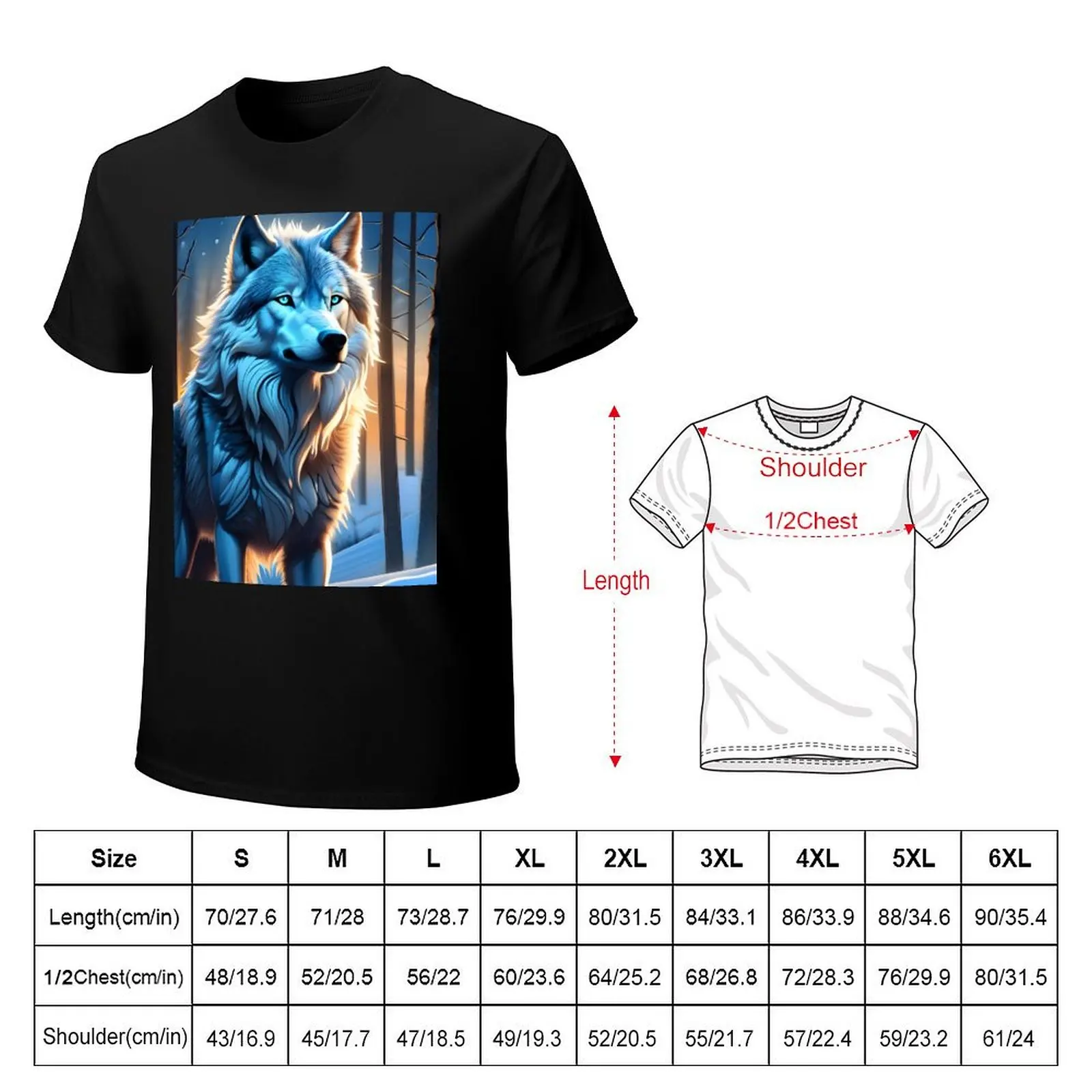 Winter Wolf's Lonely Solitude T-Shirt Running Gym Short Sleeve Sports Tee