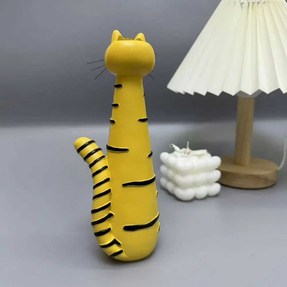 Funny Cat-shaped Vases Ornament Cute Cartoon Style Synthetic Resins Kitty Planter Desk Decor Handcrafted Quirky Cat Vase