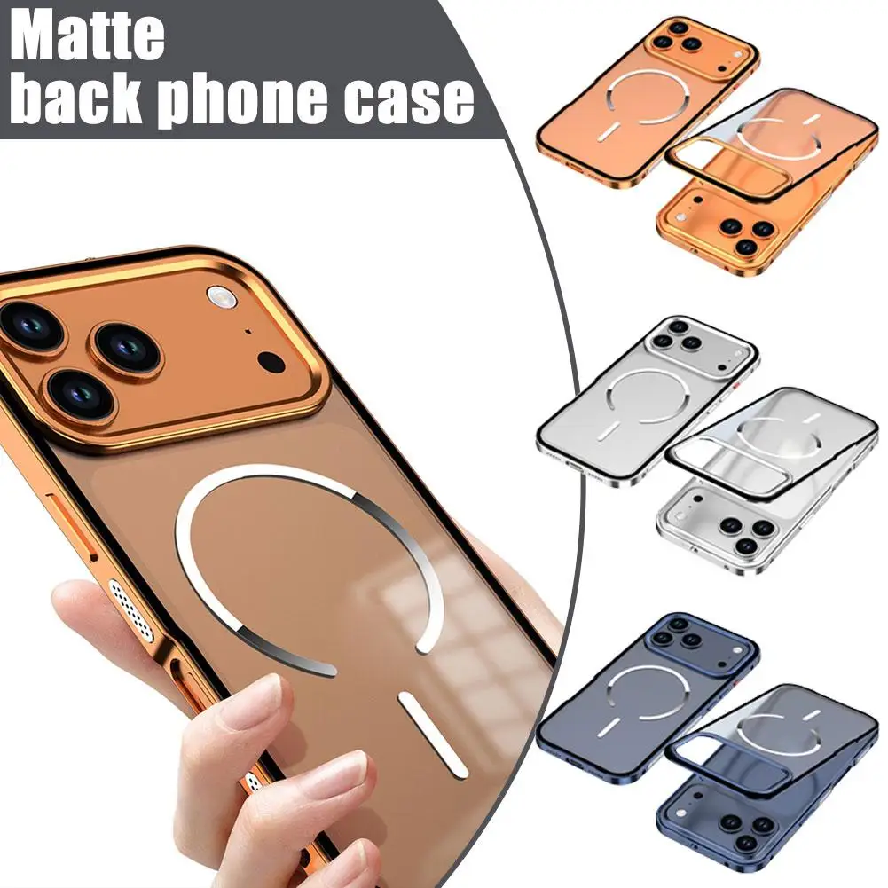 Custodia senza cornice per iPhone 17 Pro Max Air Magsafe Custodia di ricarica Wirelss per iPhone 13 14 15 16 Pro Max Cover placcatura in PC ultra sottile