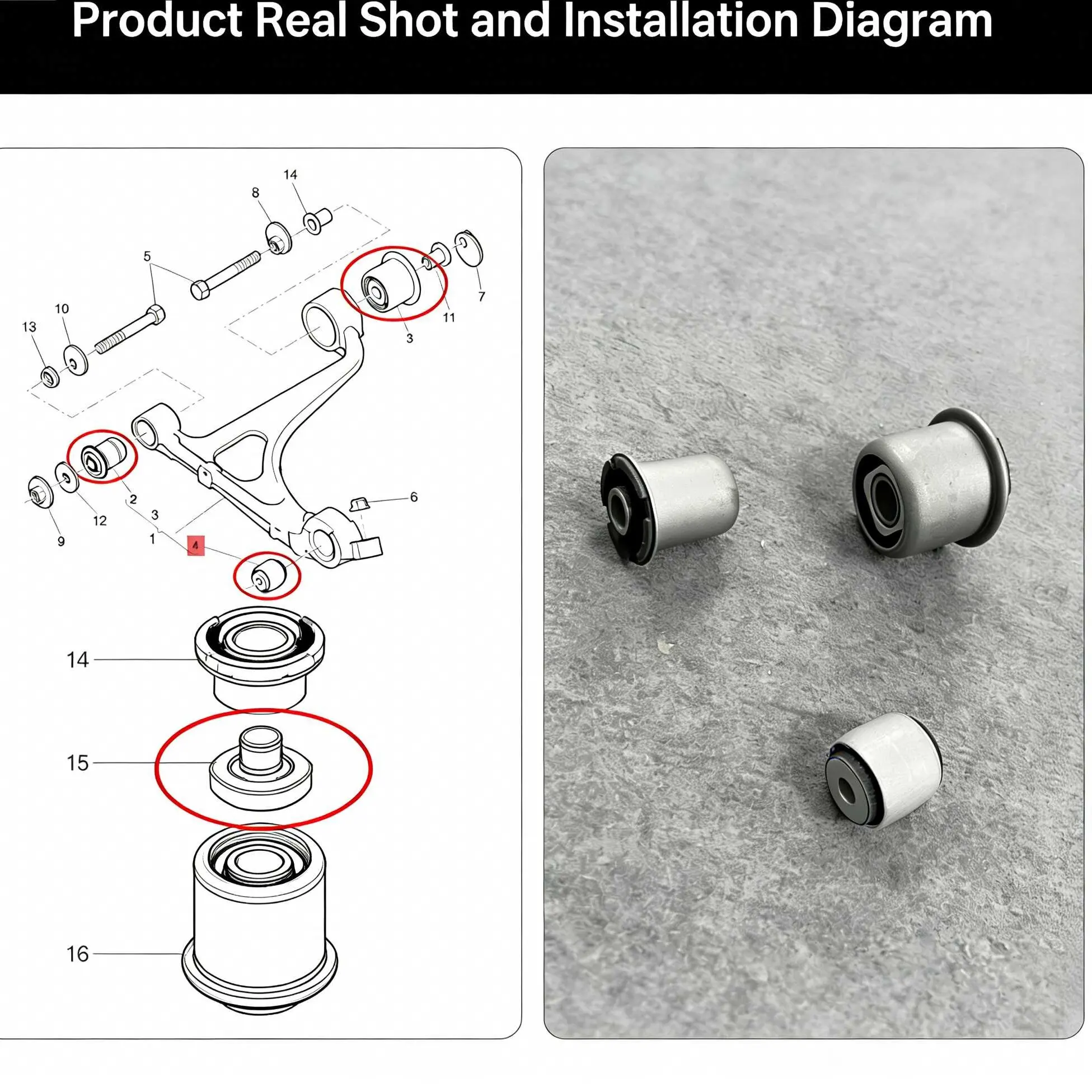 3Y0407171 3Y0407172A 3Y0407181 Front Lower Control Arm Bushing Kit for Bentley Mulsanne 2010-2019 6.8T V8