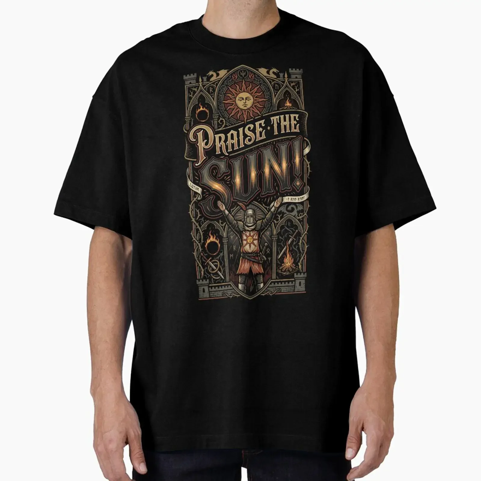 Praise the Sun designed and sold by Gabriela Mihai vintage Washed Soft designer clothes Unisex Versatile Top For Everyday Wear