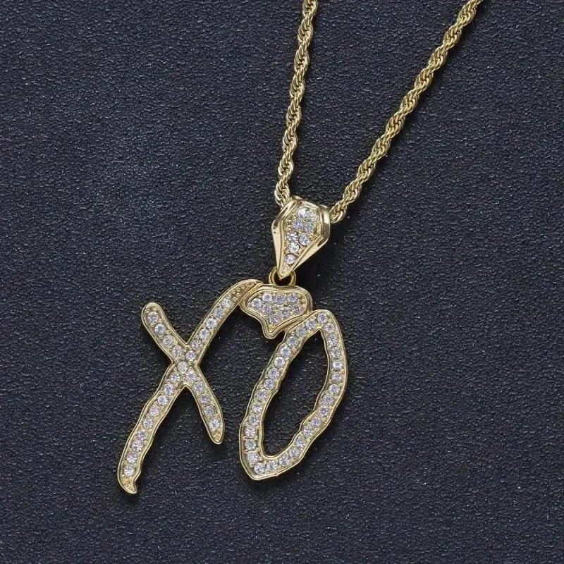 Bing Iced Out XO Ketting Zirconia Letter Hanger voor Mannen en Vrouwen Hip Hop Street Rock Rap Party Sieraden