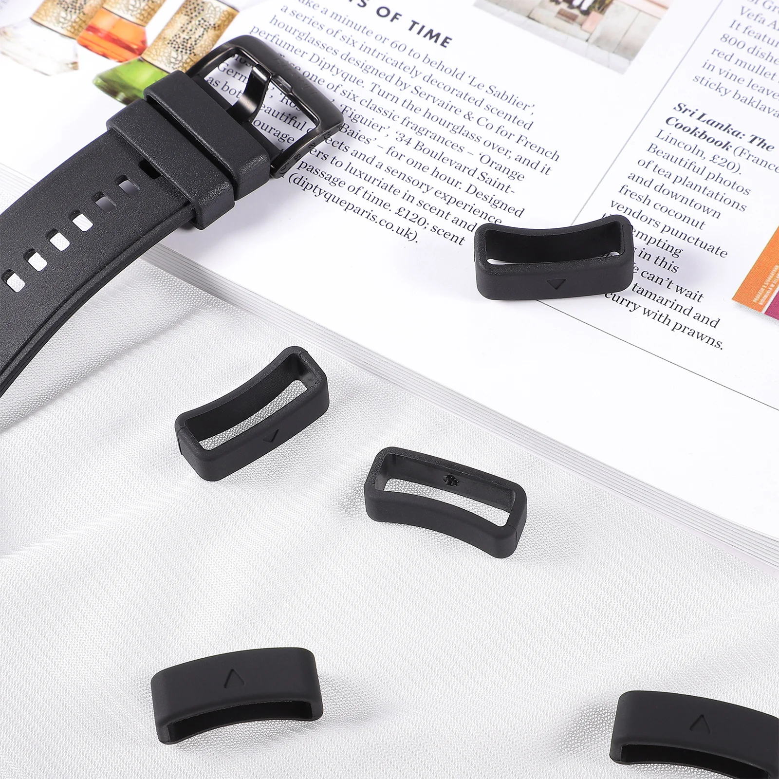 

5Pcs Silicone Watch Band Loop Holder Pliable Secure Replacement for Fenix 235 22mm Bands Watch Strap Loop