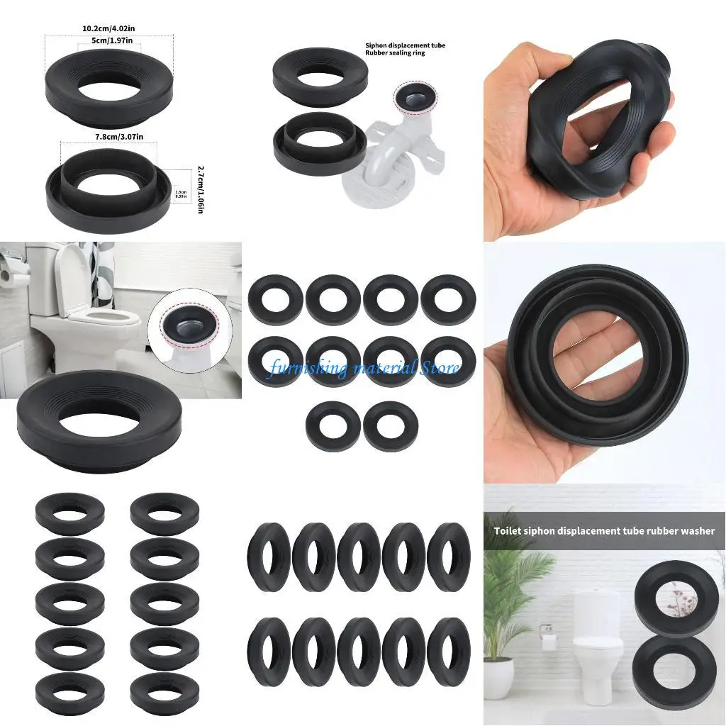 

Y5GD 10Pcs Toilet Drain Pipe Seal Rings Washers Replacement Rubber Gasket Washers