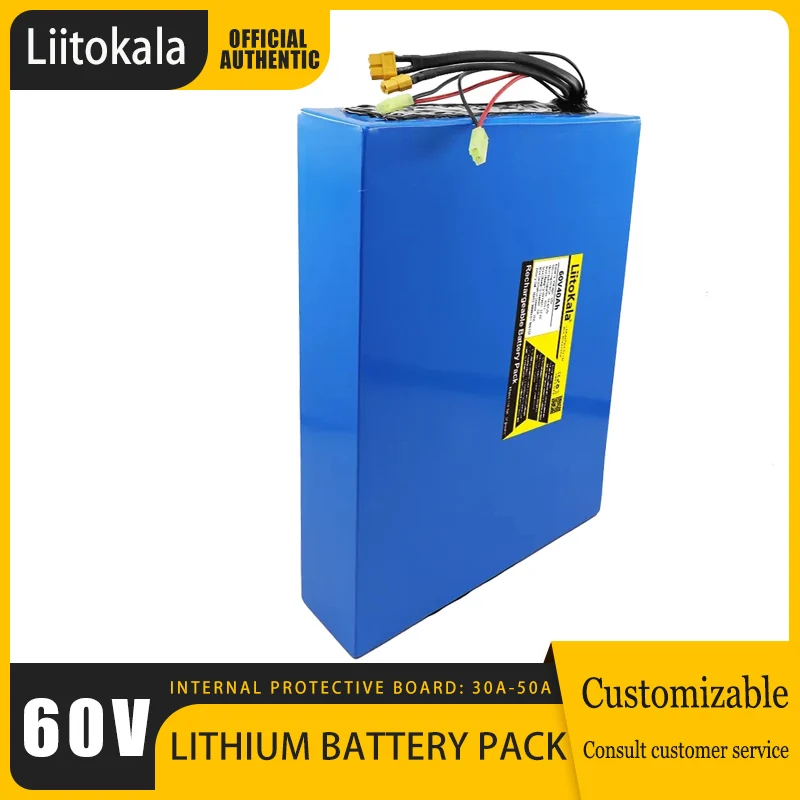 LiitoKala 60V40ah 18650 16S13P Electric scooter bateria 60v 40AH Electric Bicycle Lithium Battery pack 3000W ebike batteries