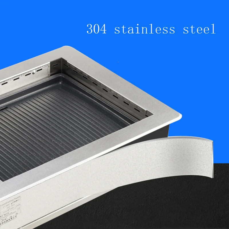 Restaurant Grill Electric Commercial Smokeless Barbecue Grill Pan Embedded Korean Grill Smokeless BBQ Touch plancha cocina