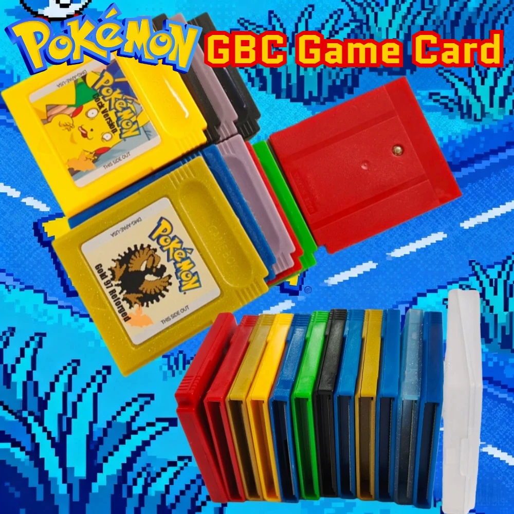 

USA Pokemon Cartridge GBC Game Card 16 Bit Video Game Cartridge Console Card Red Blue Crystal Golden Green Silver Chrismas Gifts