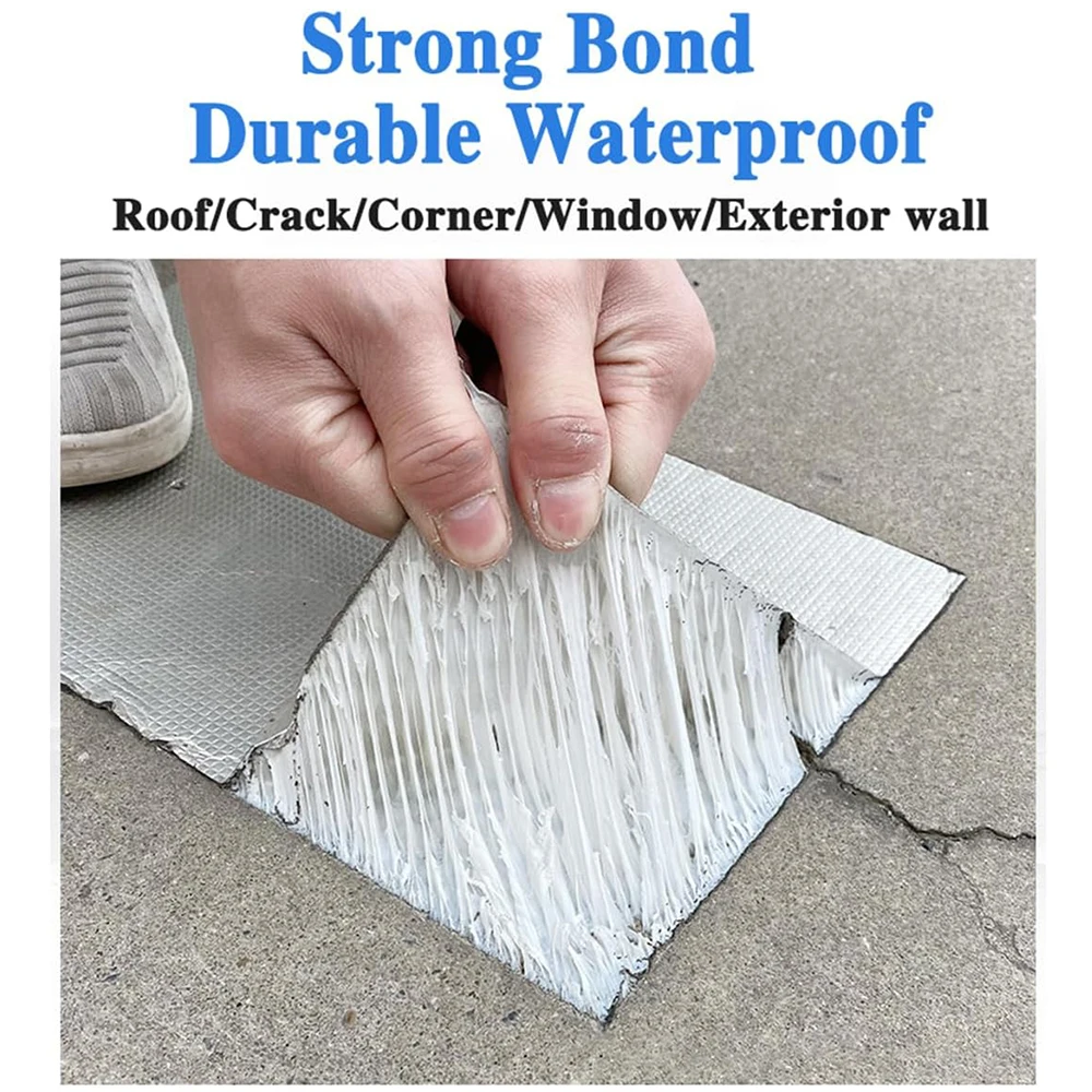 Waterproof Tape High Temperature Resistance Aluminum Foil Butyl Tape Fixing Wall Pool Roof Crack Duct Repair Sealed Self Tape