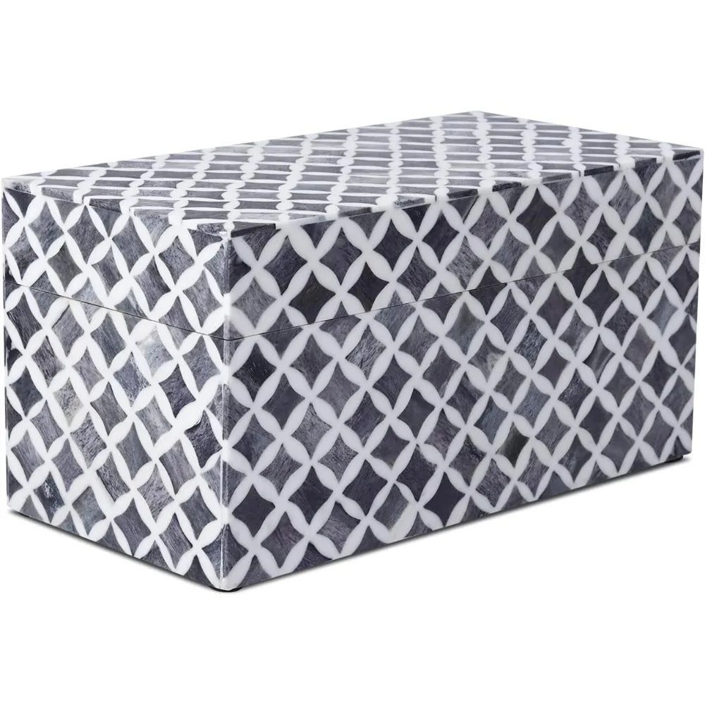 

Домашний декоративный ящик для хранения с крышкой — органайзер для современного домашнего декора 10x5x5 дюймов, ящик для памяти и хранилище для ювелирных изделий — декоративные коробки для