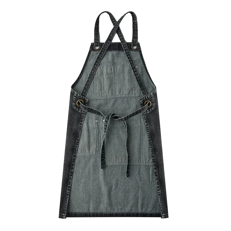 Thick Denim Apron with Pocket Jean Hair Stylist Barista Coffee Pinafore House Cleaning Canvas Master Apron Kitchen Accessories