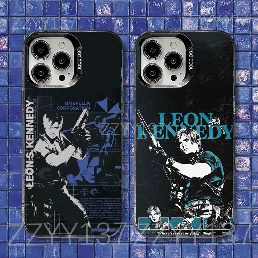 

Resident Evil 4 Leon Phone Case For iPhone 16,15,14,13,12,11,8,7,Pro,Max,Plus,Mini,XS,SE Shockproof Matte Cover