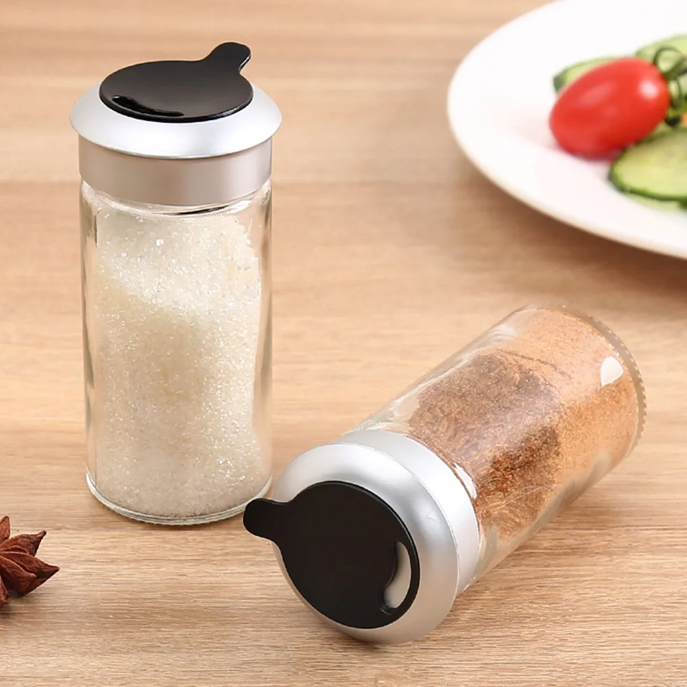 

2 Pcs Rotating Cruet Jars Free Glass Seasoning Bottles Pepper Jars Spice Dispenser Barbecue Tools For Kitchen