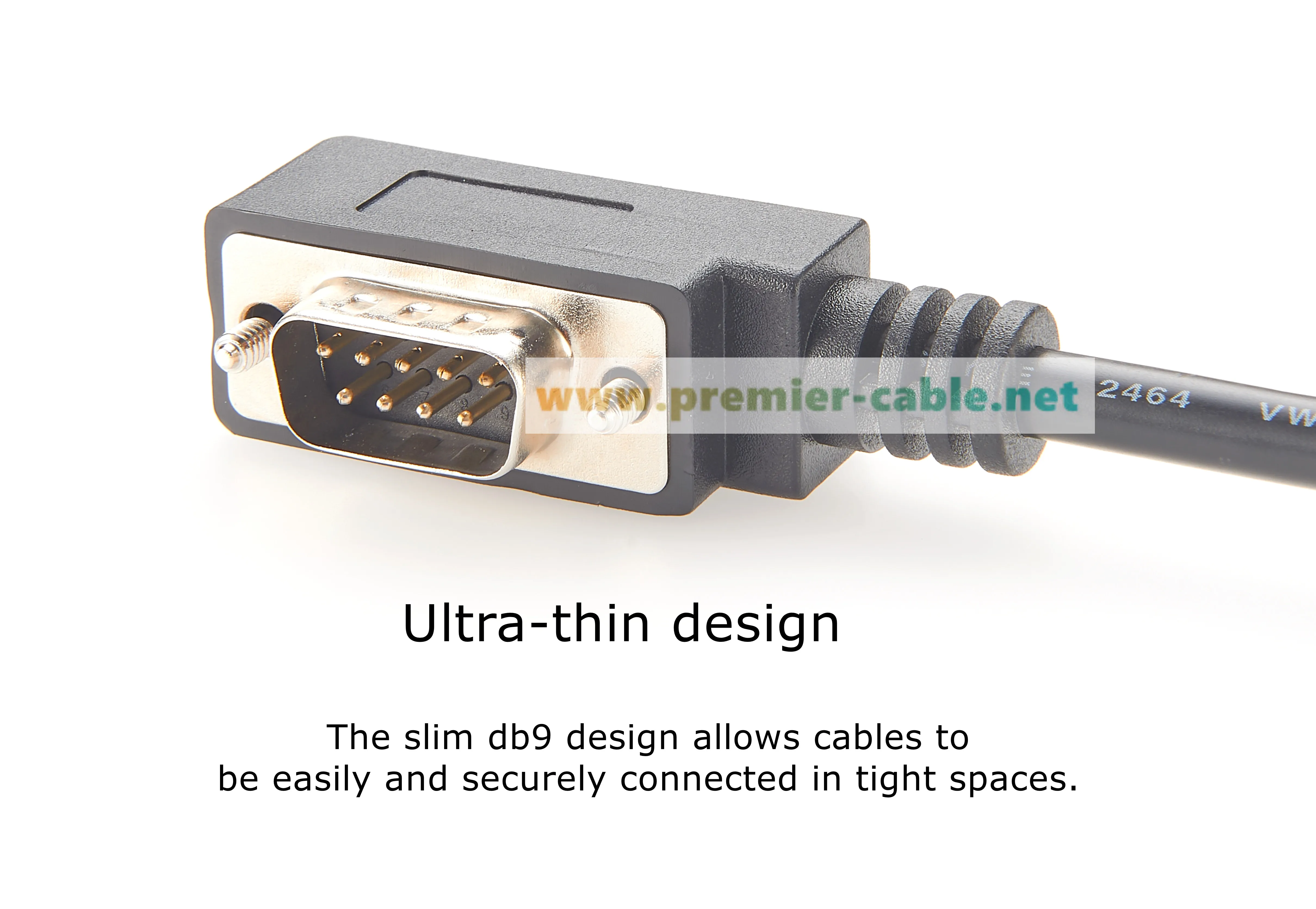 90-Grad-Flachprofil-DB9-RS232-Seriellkabel, rechtwinklig, ultradünn, D-Sub 9-Pin-Stecker auf offenes Ende, blanker Draht, RS232-PLC-Programmierung – Detail 5