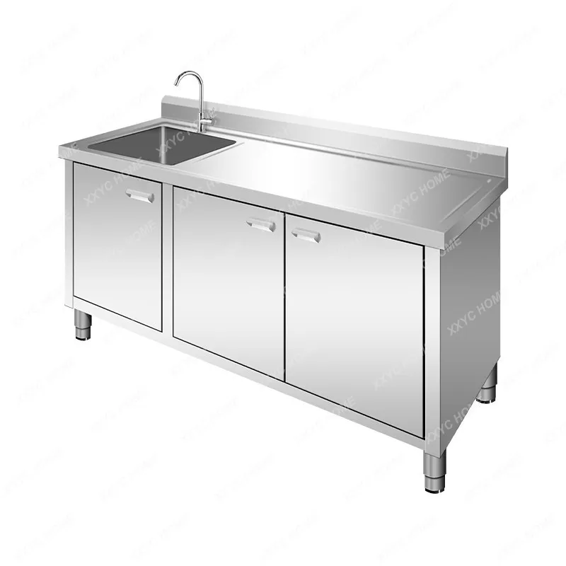 

Stainless Steel Kitchen Cabinet Sink Countertop Integrated Cabinet Vegetable Basin Sink Workbench HZ