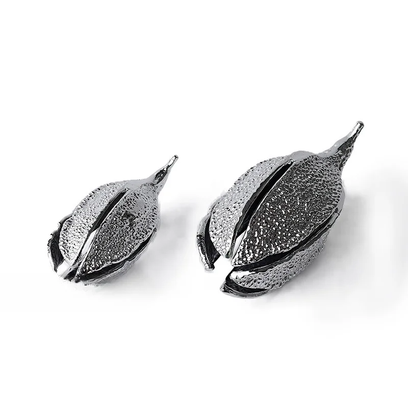 Metal Handicraft Silver Cocoa Pods Simulated Cacao Bean Plant Ornament Decorative Figurines Home Decoration Accessories