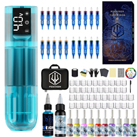 POSEIDON Tattoo Kit Professional Tattoo Pen Kit For Permanent Makeup Tattoo Machine Kit Blue Tattoo Power Supply Tattoo Kit