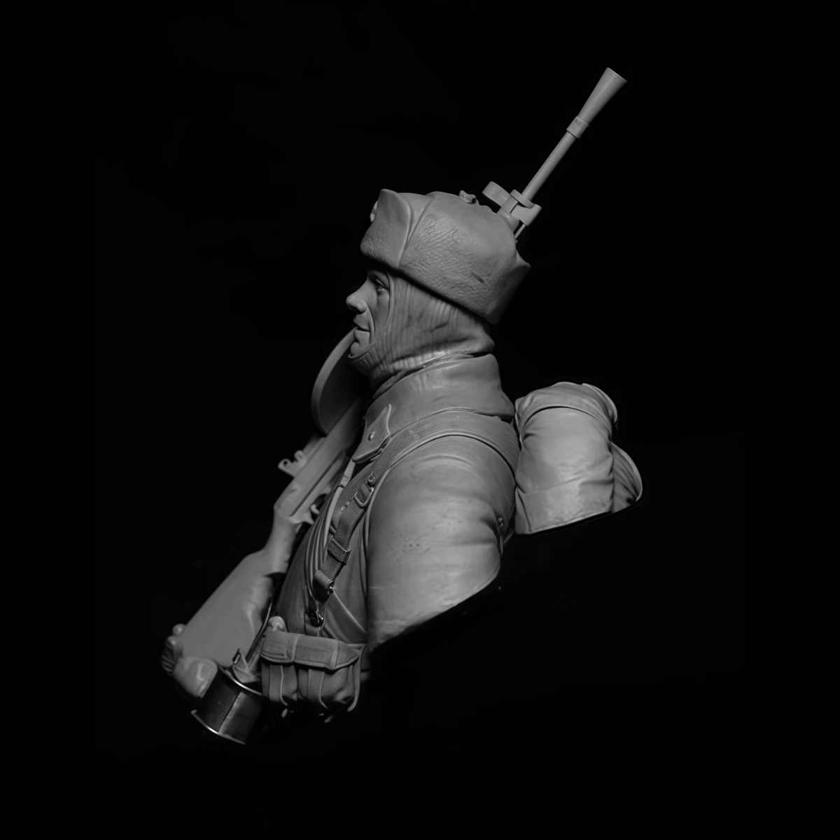 

1/10 resin unpainted model kit, military theme, bust of Soviet machine gunner unassembled and unpainted GK
