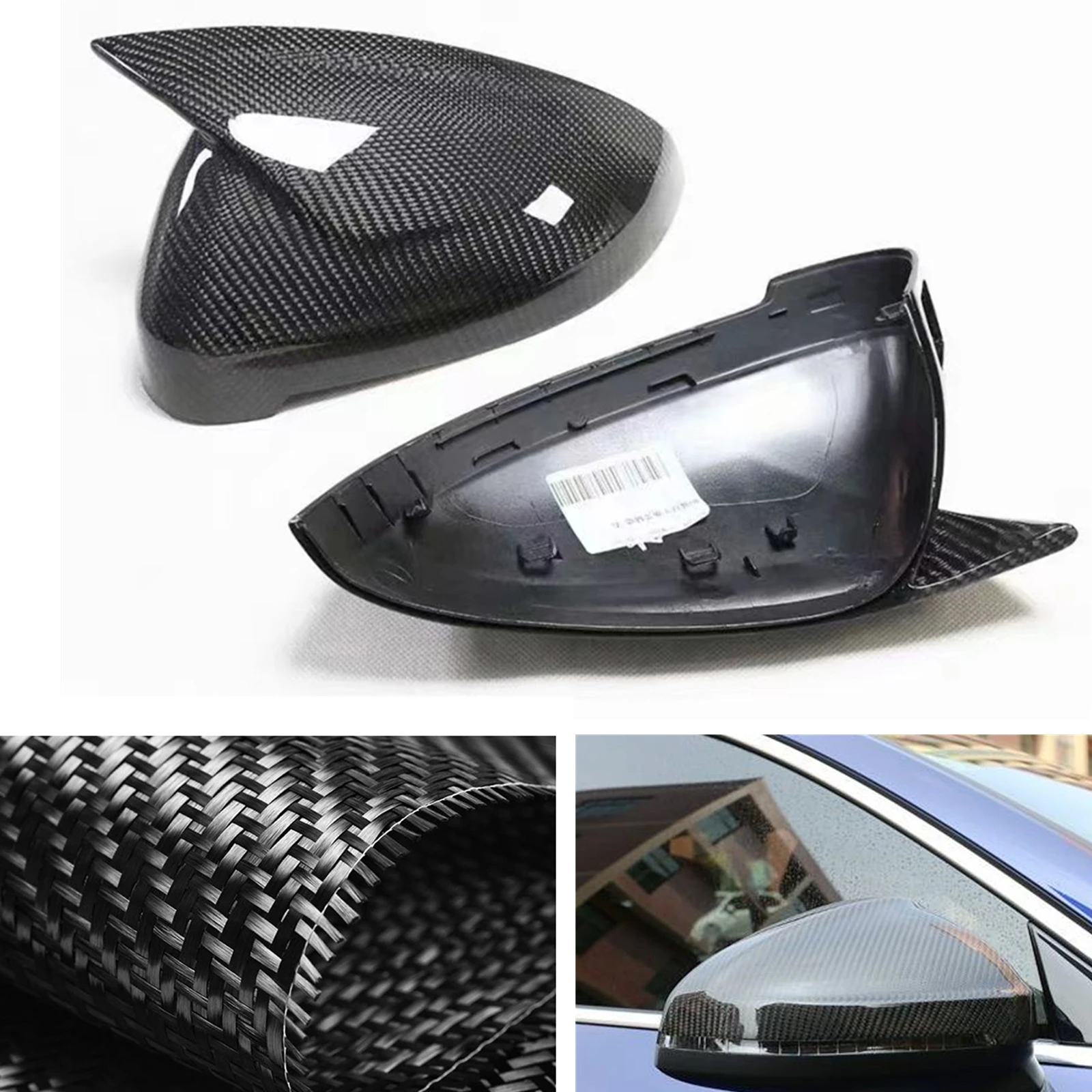 

For Audi RS4 S4 A4 B9 2017-2020 A5 S5 RS5 W/ Lane Assist Mirror Cover Real Carbon Fiber Side Car Rear View Cap Shell Replacement