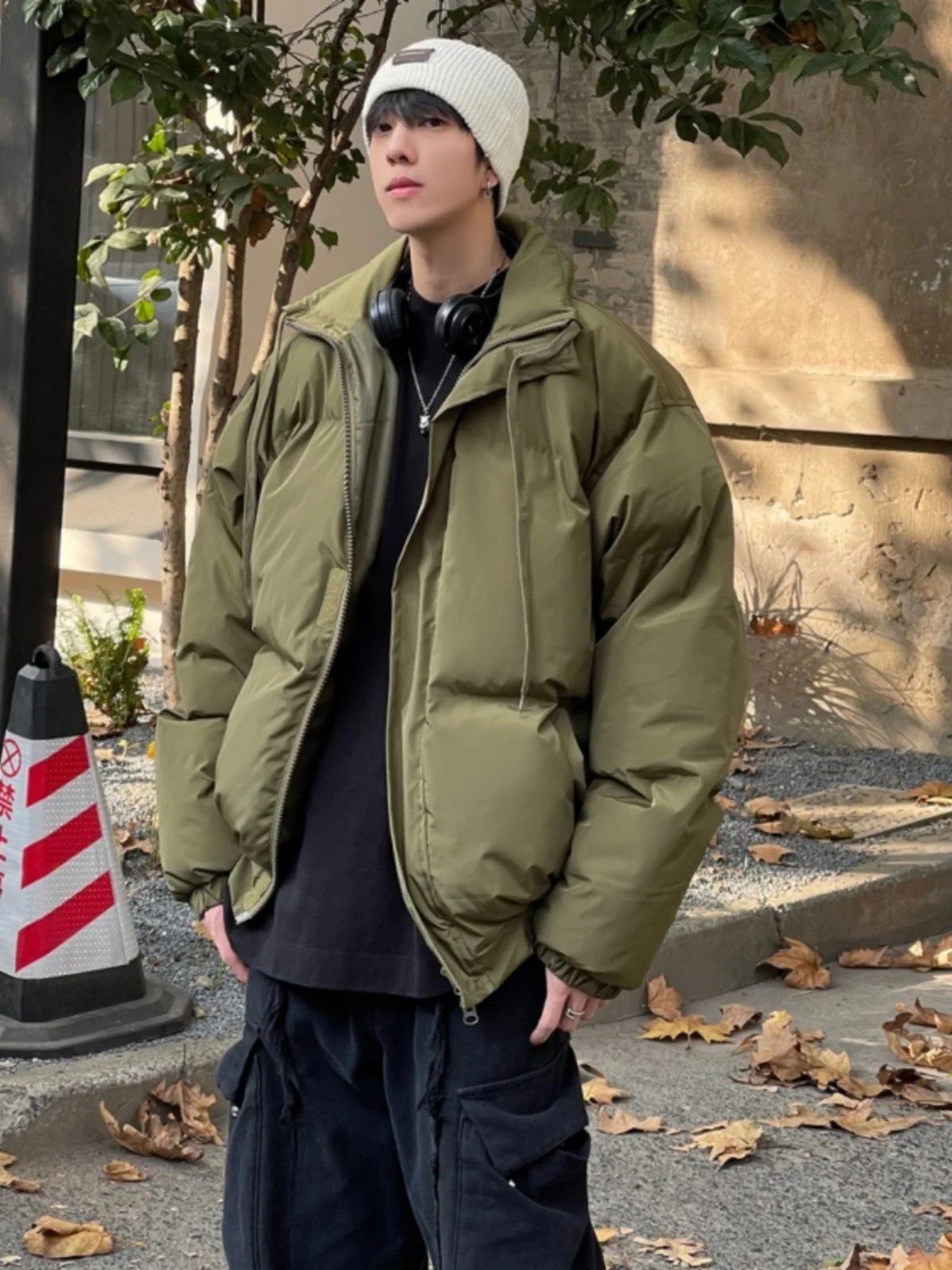 

Повседневная утепленная хлопковая куртка с воротником-стойкой для пар, свободный крой, молодежный стиль, теплая, уличная мода, на молнии