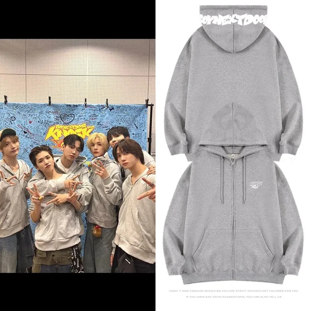 

kpop Y2K Printe KNOCK ON Zipper Hoodies Pullover Woman Clothing Y2k Streetwear Loose Fashion Purple Sweatshirts