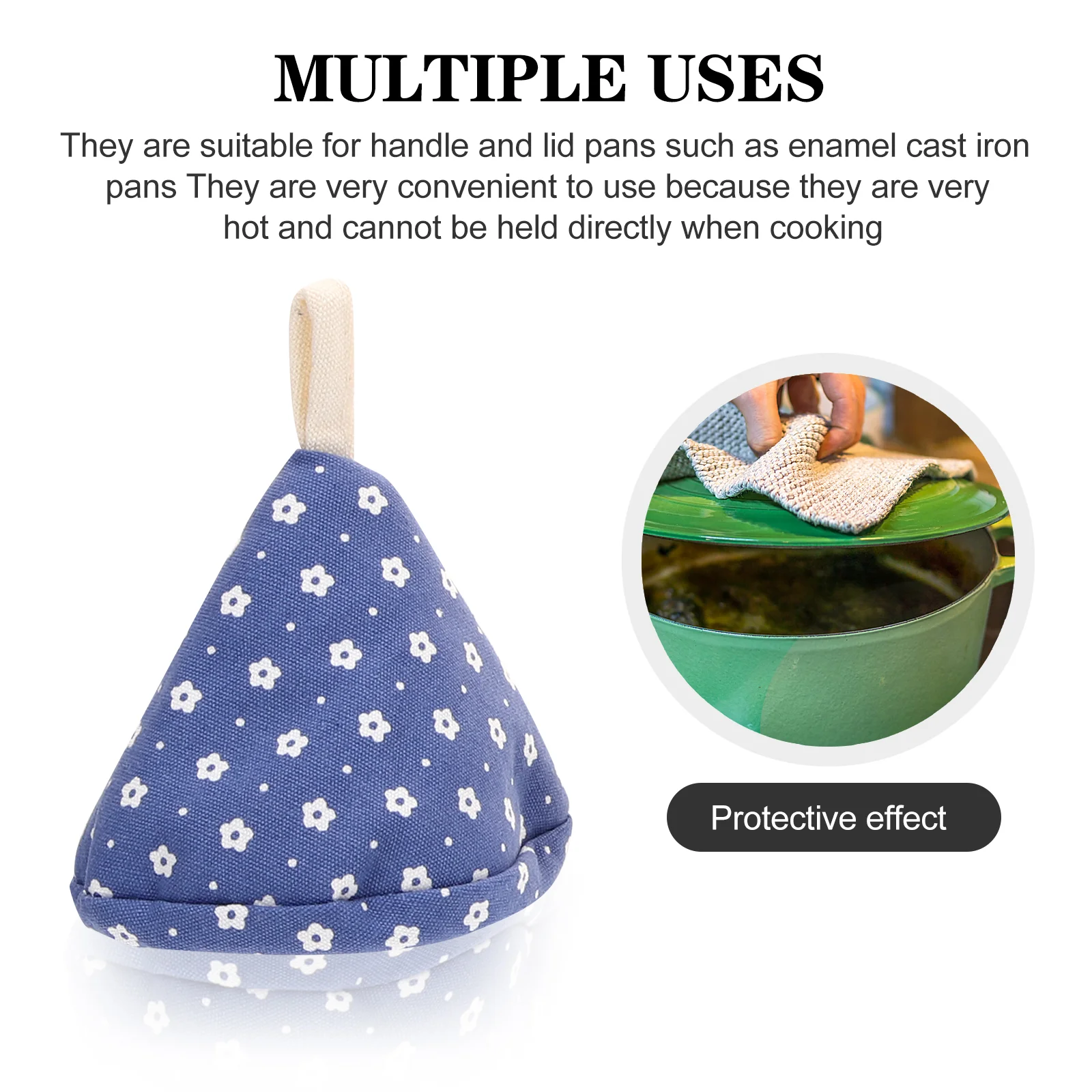 4 Pcs Heat Resistant Triangular Pot Handle Covers Cotton Triangle Sleeve Oven Mitts Hot Pot Lid Mitts Kitchen Gadget