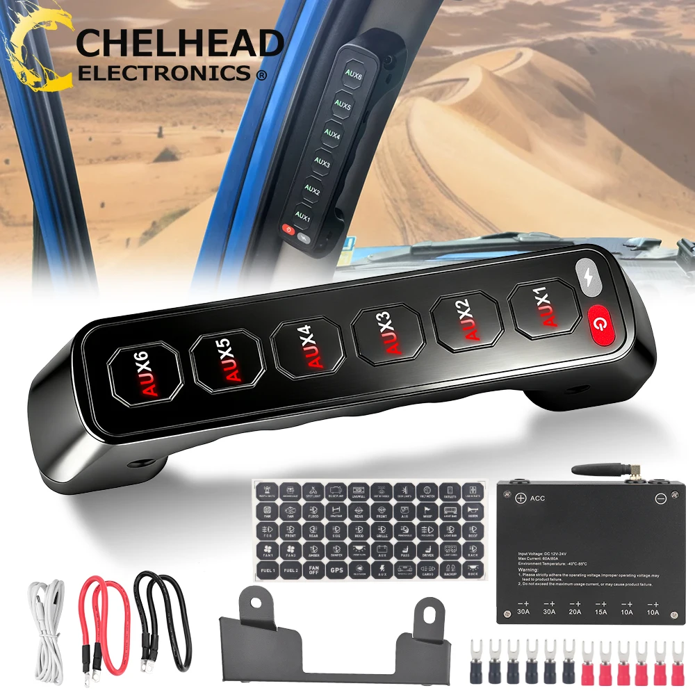 

​6 Gang Switch Panel Wireless Grab Handle for Toyota FJ Cruiser 2007-2021 Car Interior Lights Switches Box Controller