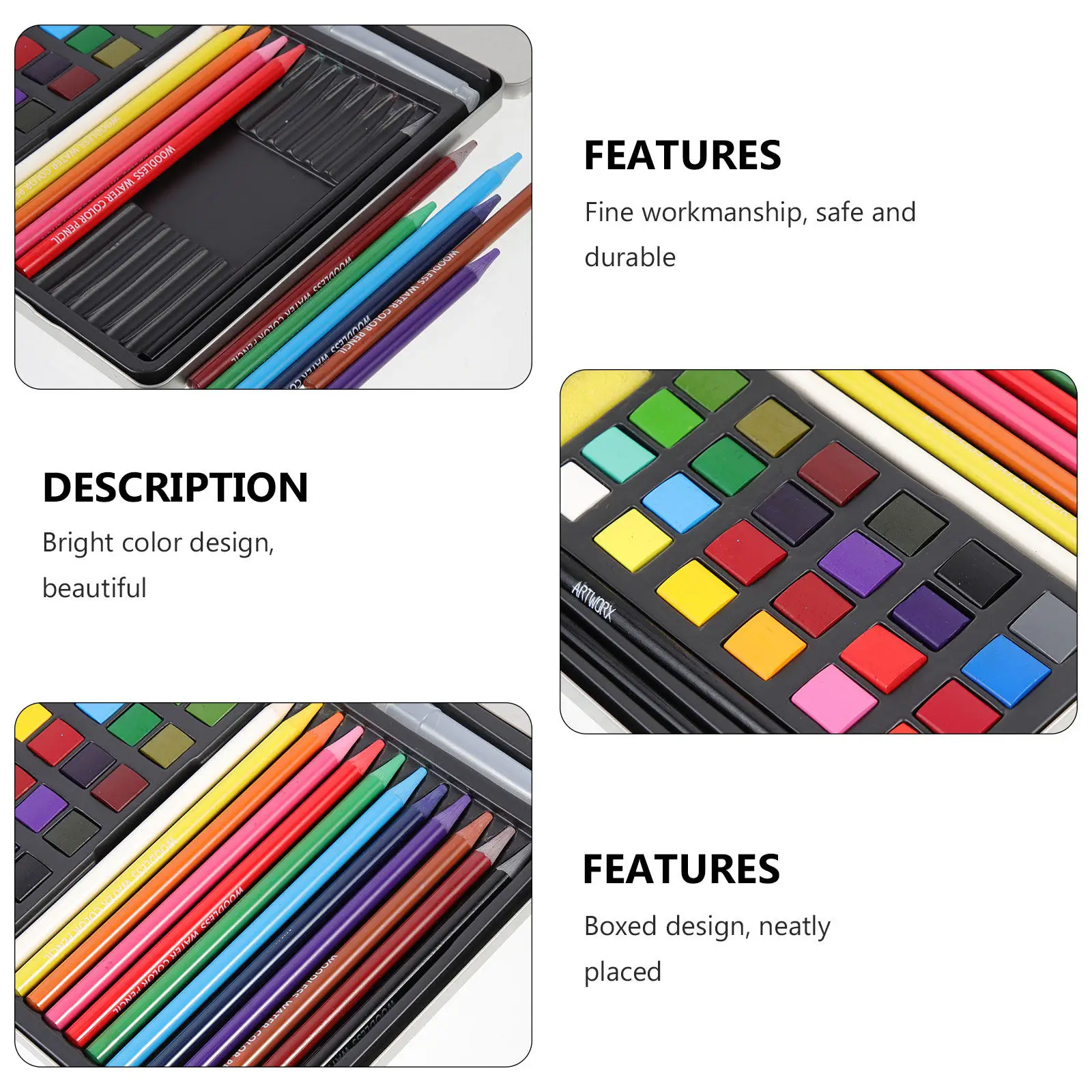 1Set Professional Watercolor Paint Set Lightweight Portable Travel Watercolor Kit for Students Artists Teachers DIY