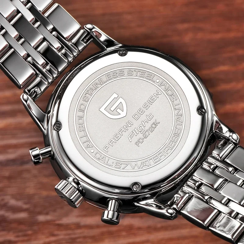 Pagani Design 2027 Men's Quartz wristwatch  Top Brand Japan VK67 Movement Waterproof Leather original men's watches PD2720