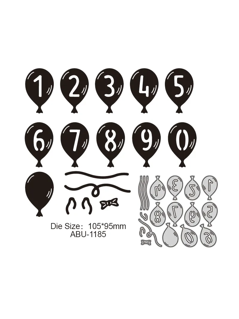 New 2024 Metal Cutting Dies Life Tree Balloon Numbers diy scrapbooking Photo Album Decorative Embossing PaperCard Crafts Dies