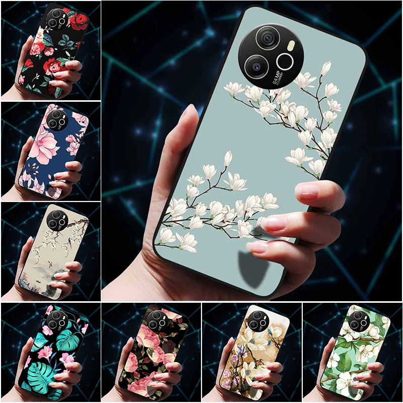 For Blackview Shark 8 Case Soft Silicone Bumper 3D Flowers Emboss Phone Cases for Blackview Shark 8 5G Back Covers Relief Fundas