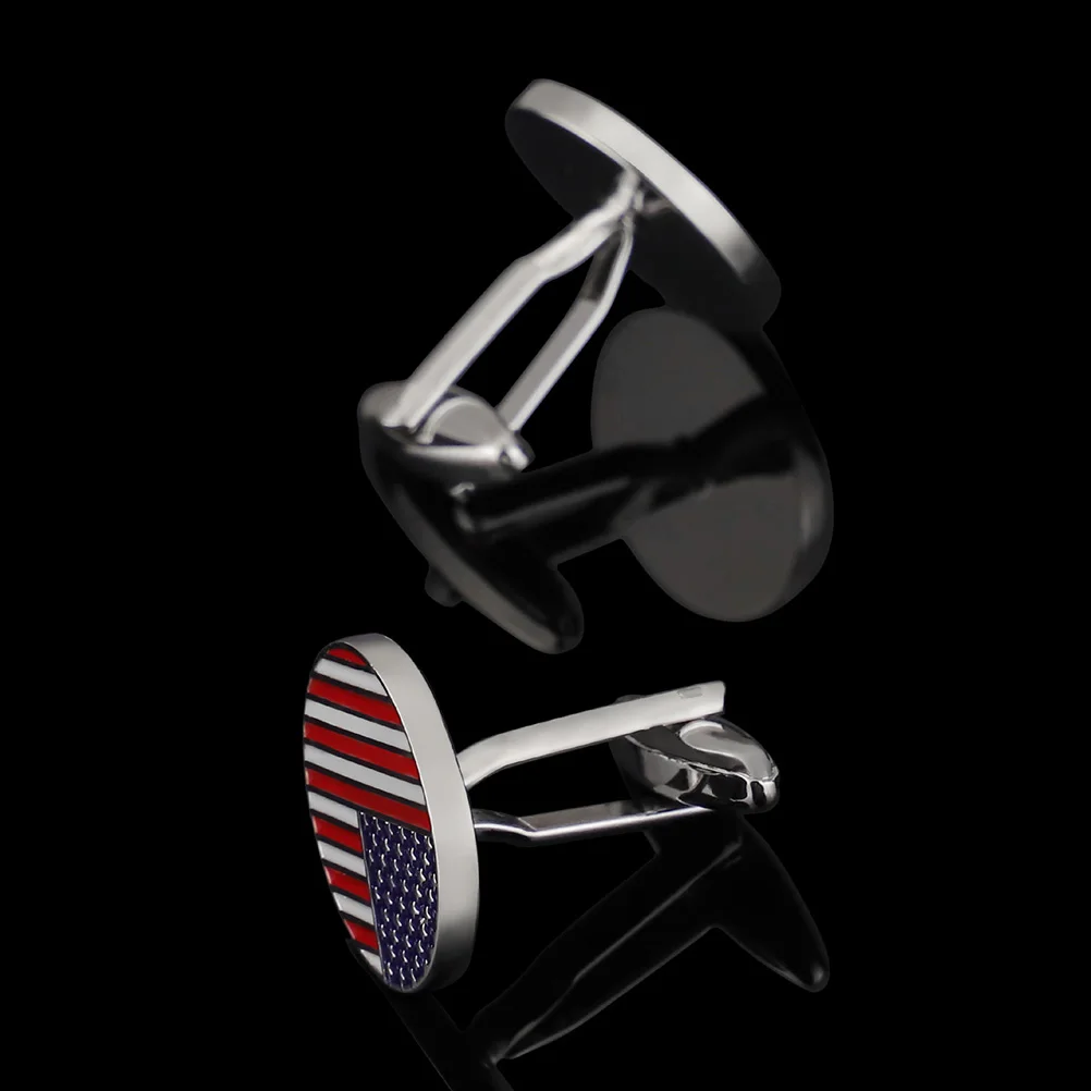 

American Flag Cufflinks Shiny Premium Structure Patriotic Gifts for Men Special Occasions Unique Design Sturdy Easy to Use