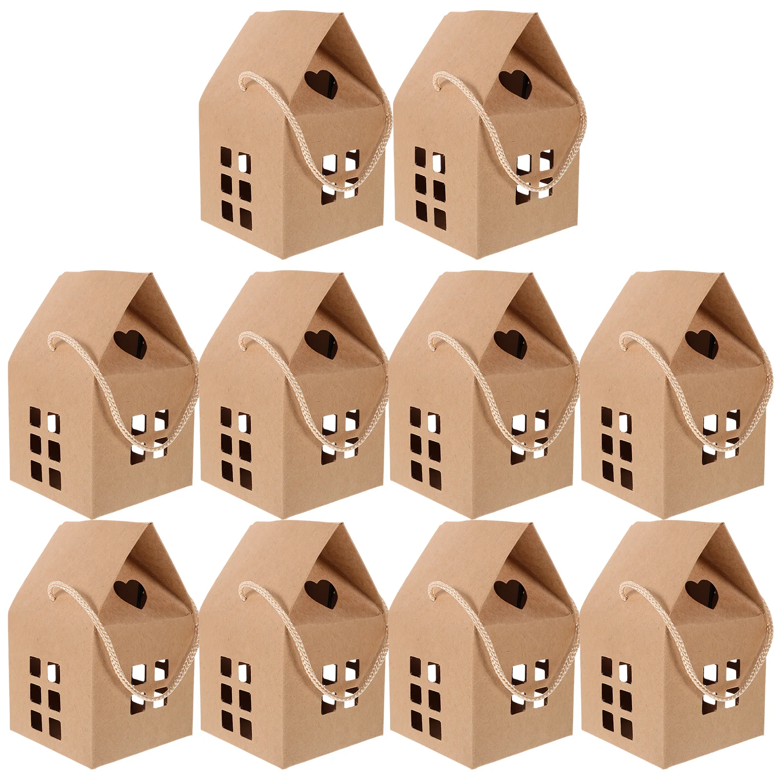 

15 Pcs Portable Gift Box Packing Cases Paper Boxes for Candy Baking Handheld Present Bags Small House