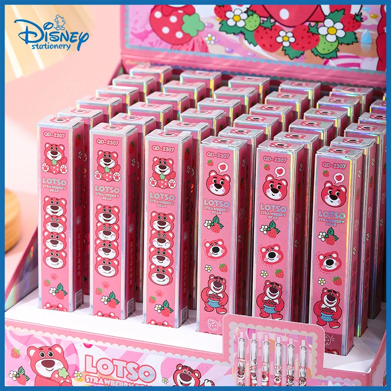 18/36pcs Disney Gel Pen lotso Press Pens Kawaii Stationery Student Learn Tool 0.5 Black School Office Supply Gift Wholesale