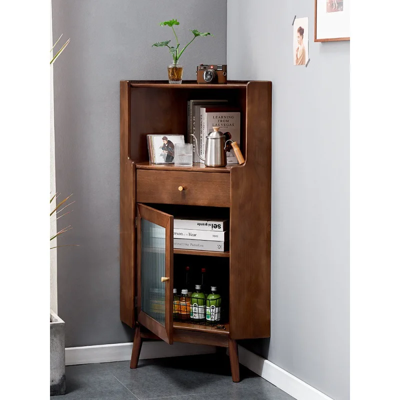 Xihao Corner Cabinet Solid Wood Triangle Restaurant Triangle Dining Side  Wine