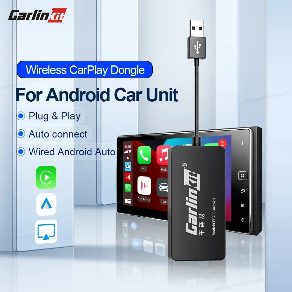 CarlinKit Auto Android Auto CarPlay Bedrade en draadloze adapter voor Android-systeem Autokopunit Waze Spotify Mirrorlink Split Screen