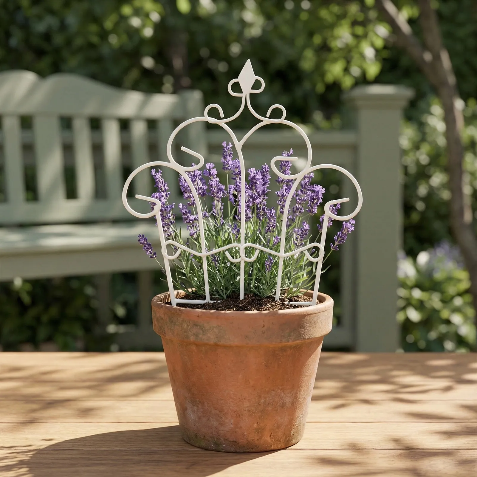 White Vintage Iron Picket Fence Garden Border Edging 8 Inch Tall Decorative Miniature Metal Fence for Flower Beds Planter Pots