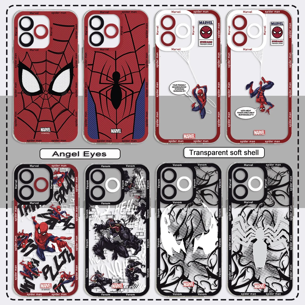 Super hero Marvels Spider-Mans Phone Case For TECNO CAMON 30 20 POVA 6 5 SPARK 10 Note Hot 40 30i 20i Pro 5G Transparent Cover