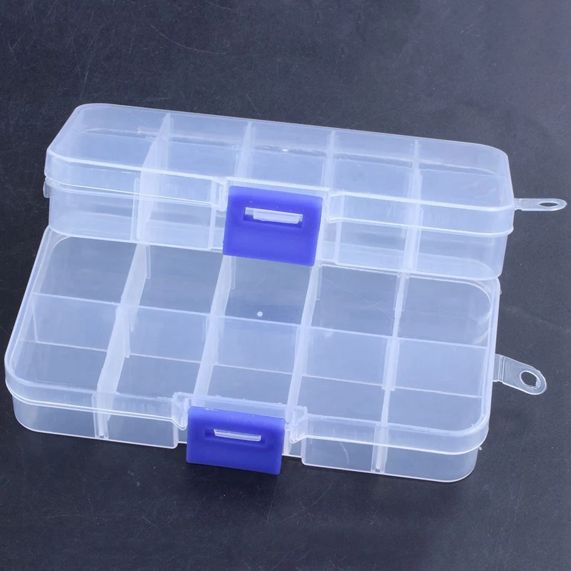 20Pcs 10-Slot Portable Plastic Resistors Electronic Component Case Box