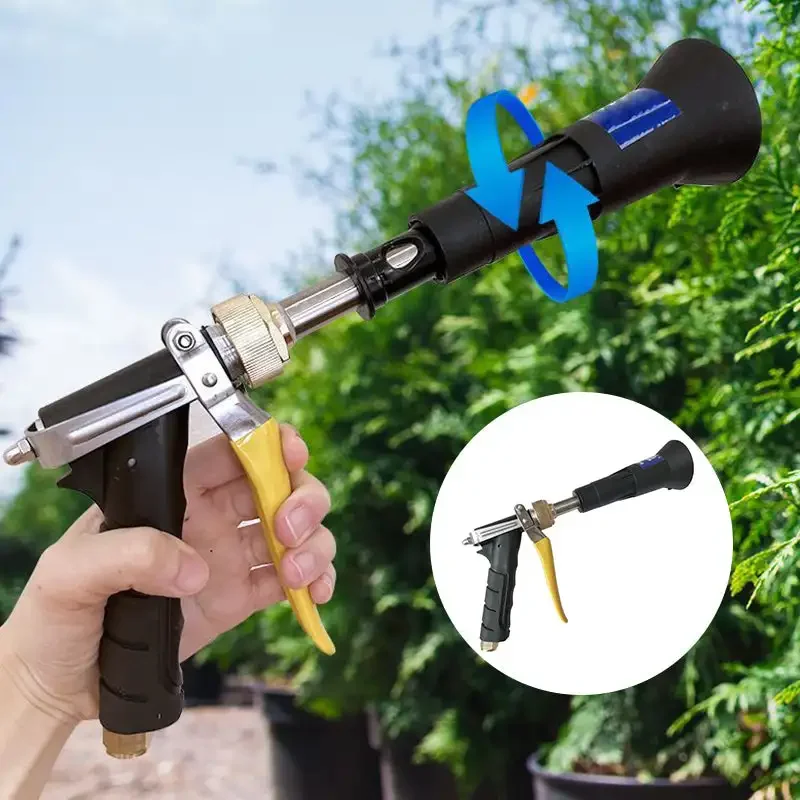 High Pressure Atomising Sprayer with Windproof Water Garden Hose Nozzle 3 Heavy Duty Metal Spray Gun Nozzle for Watering Plants