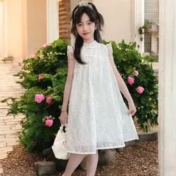 Kids Floral Lace Dresses for Girls Party Costumes Teenagers Clothes Princess Summer Sleeveless Children Outfits 4 6 8 9 12 Years