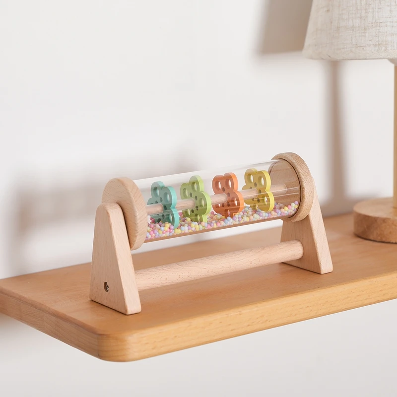 Montessori Baby Regen Stick Regenbogen Sanduhr Regen Musik Rassel Mit Unterstützung Kind Montessori Sinnes Spielzeug BABYS Pädagogisches Geschenk