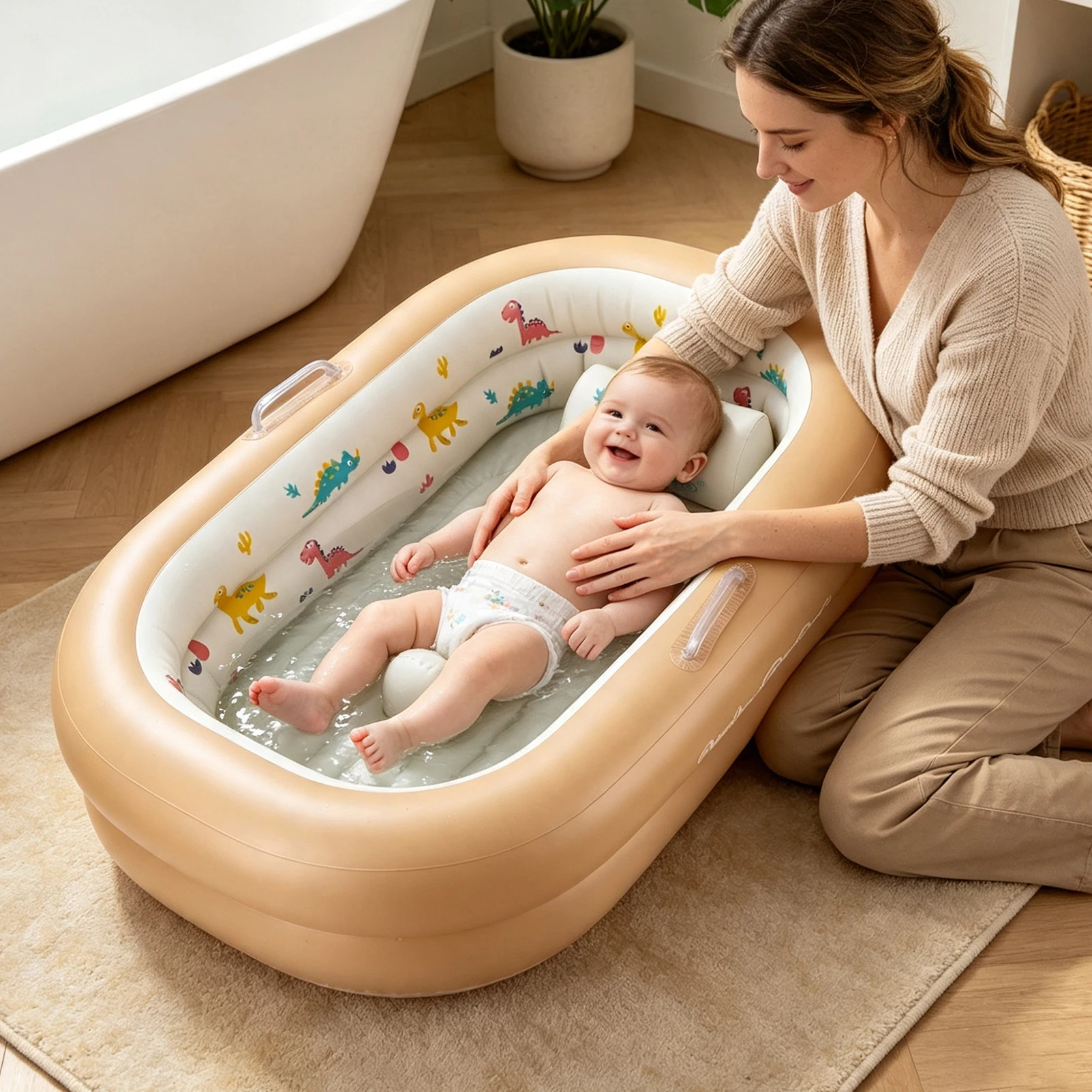 携帯用ベビーバスタブ、空気注入式折りたたみ式キッズスイミングプール、幼児用軽量旅行用浴槽、6ヶ月〜5歳向け