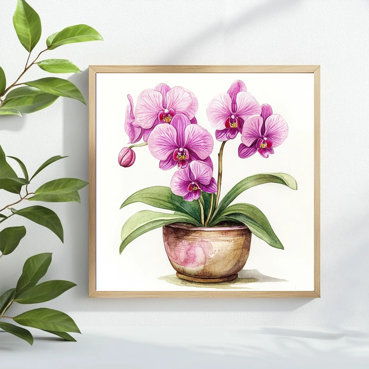 1pc 40X40CM/15.74inch Butterfly Orchid Cross Stitch Kit DIY Kit 11CT/14CT Hanging Painting Full Embroidery for Gift