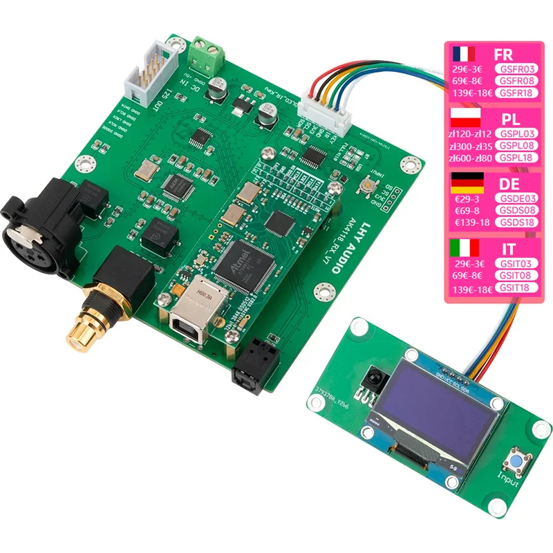 Nvarcher USB Coaxial Bluetooth AES Fiber To IIS Supports XMOS/Amanero AK4118 Receiver Board with Decoding