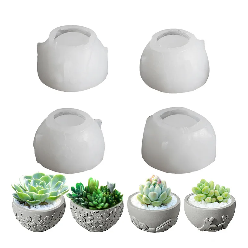 

DIY Epoxy Round Bowl & Succulent Planter Mold with Cloud Heart Candy Designs for Plaster Candle Cups