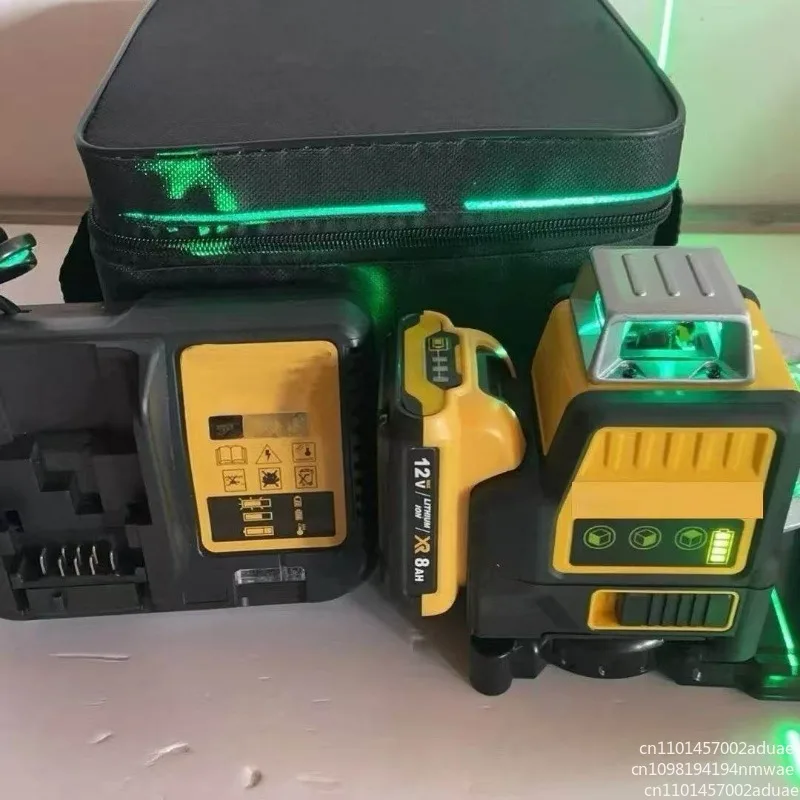 Cross 16 Lines Lithium Battery Green Beam Laser Level Set Self Leveling 4d Auto Rotary Construction Nivel Laser Level Kits