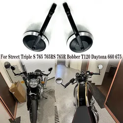 Trident 660 Speed Triple 1200RS 1200RR Motorcycle Handlebar Rearview Bar End Mirror For Rocket 3 Street Triple S 765 765RS 765R0