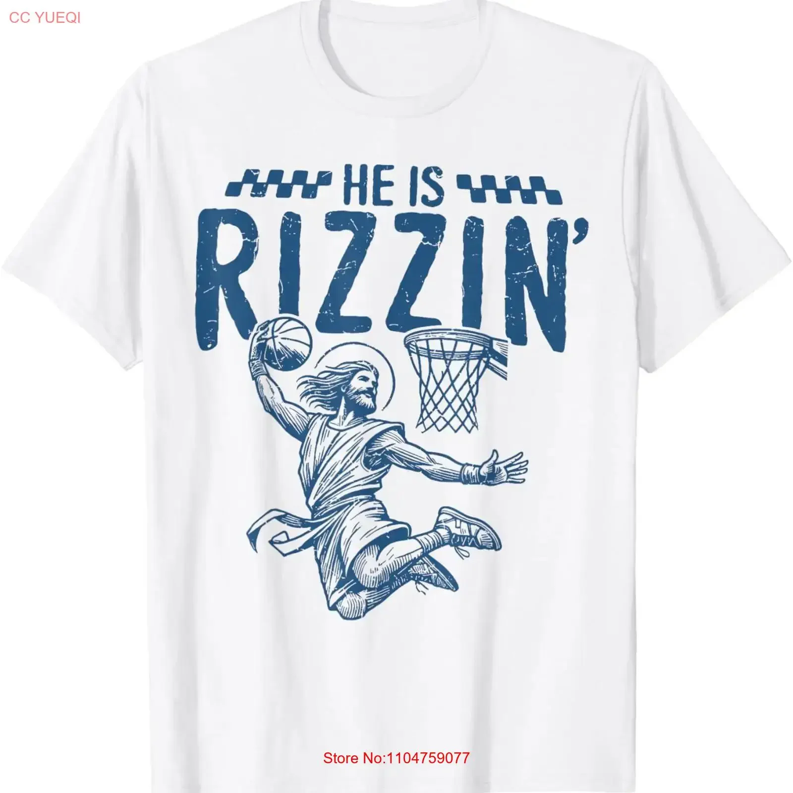 He Is Rizzin Funny Jesus Meme Playing Basketball Easter Day T Shirt vintage Washed Versatile Stylish Slightly Unisex homme