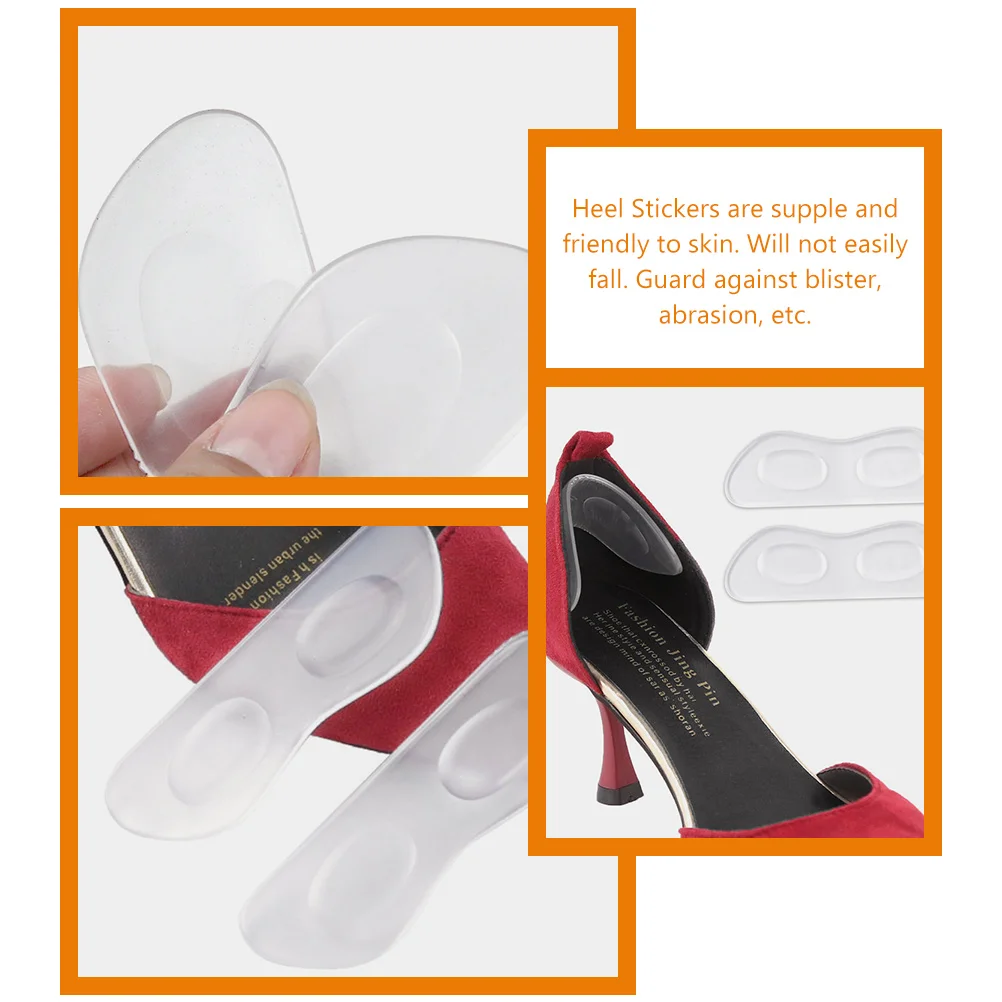 

4Pairs Self-Adhesive Heel Protectors Silicone Pads Grips for Men Women Shoes Anti-Blister Daily Wear Comfortable Liners
