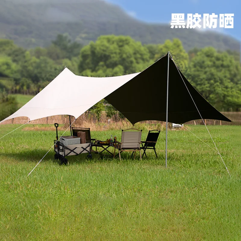 black coated TARP car spur vehicle ultra-light ultraviolet sun-blocking 210D emotional camping rack TARP shade light-shaded